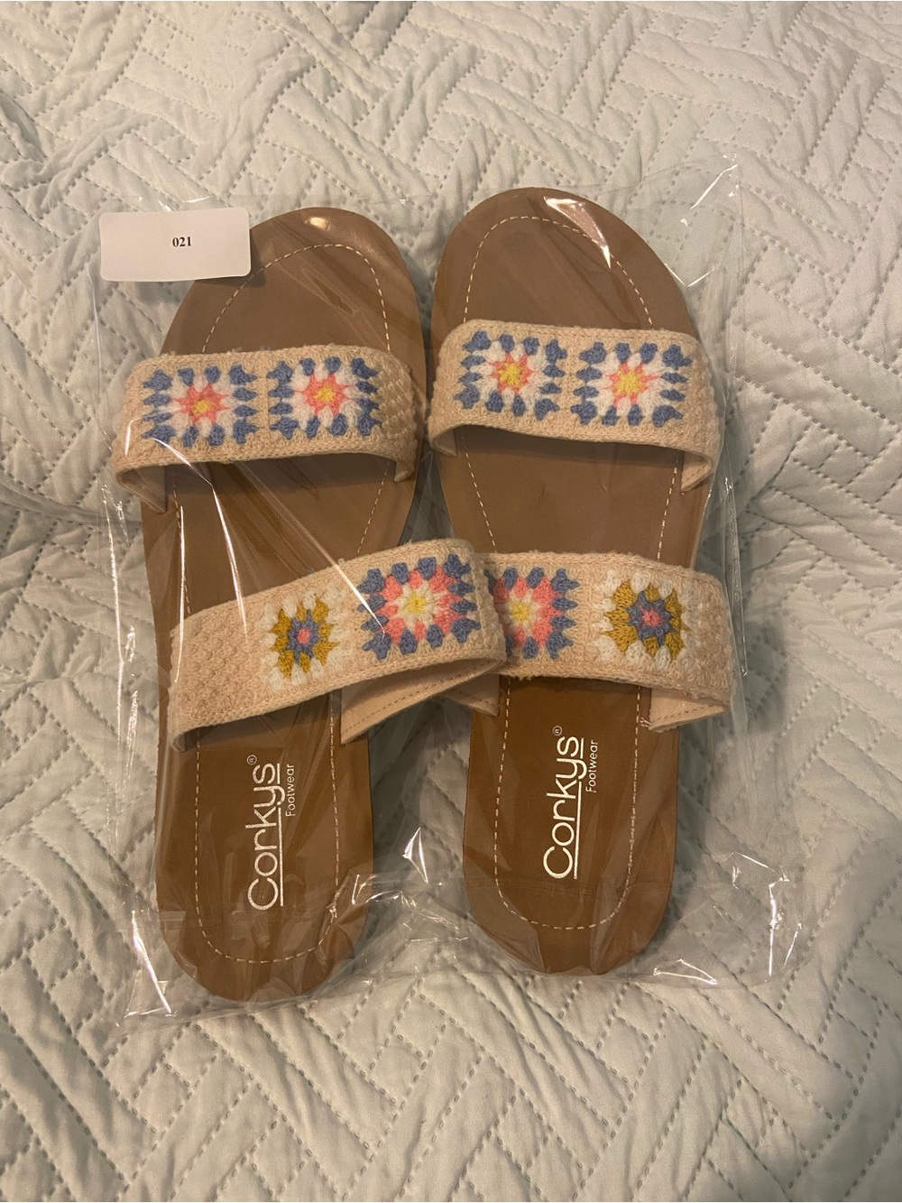 Corkys Womens Toodles Pastel Pink Embroidered Slide Sandal - Picture 6 of 6